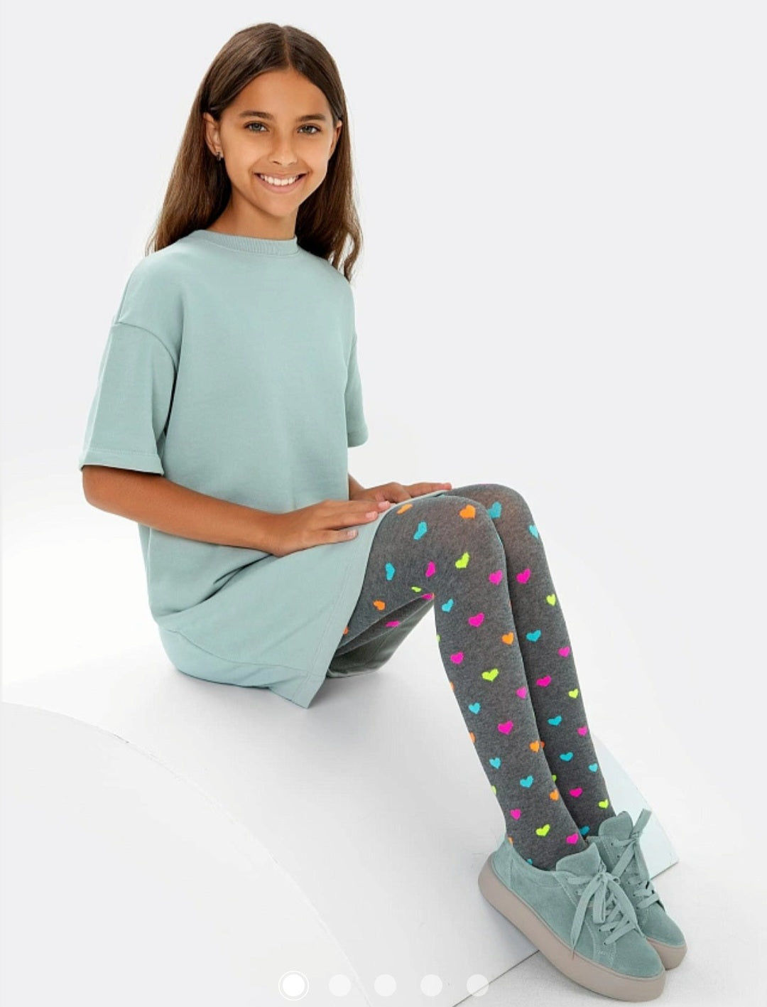 Колготки с сердечками