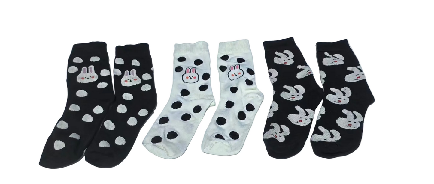Bow Bunny Socks Gift Set + Keychain 🐰