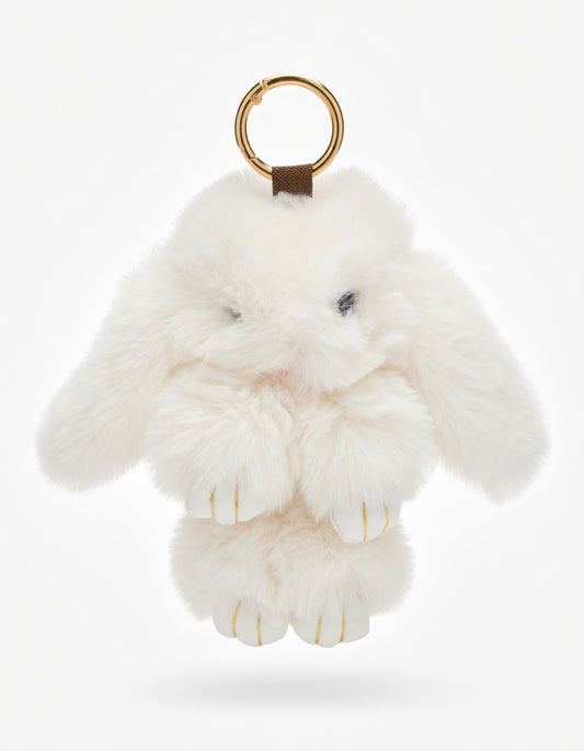 Cute Plush Bunny Keychain – Soft Fluffy Rabbit Bag Charm, Adorable Gift for Kids & Women